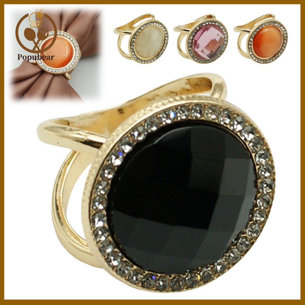 Elegant Wrap Fastener Silk Scarf Buckle for Women Vintage Alloy Cat Eye Stone Button Decorative Anti-slip Clip for Women