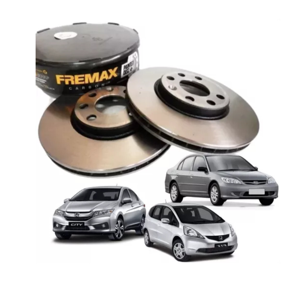 Par Disco Freio Dianteiro Ventilado Honda City Civic Fit Fremax