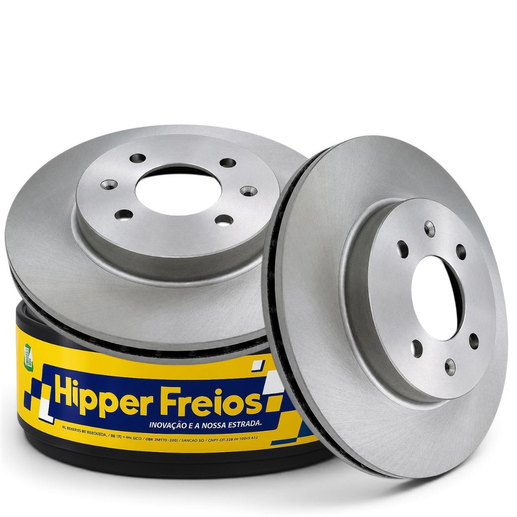 Disco de Freio Dianteiro Honda Fit City 2009 2010 2011 2012 2013 2014 Civic Hipper Freios HF700 Par Ventilado 262mm
