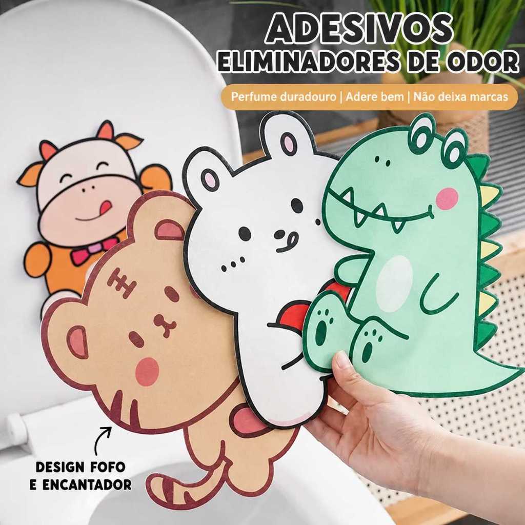Adesivo Perfumado Eliminador de Odores para Banheiro Cartoon Fofo Autoadesivo