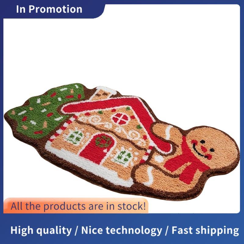 Natal Gingerbread House Area Cartoon Tapetes Banheiro Antiderrapantes De Varanda