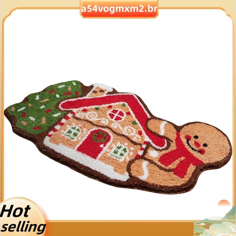 Natal Gingerbread House Area Cartoon Tapetes Banheiro Antiderrapantes De Varanda