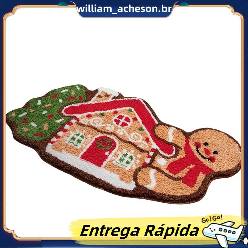Natal Gingerbread House Area Cartoon Tapetes Banheiro Antiderrapantes De Varanda