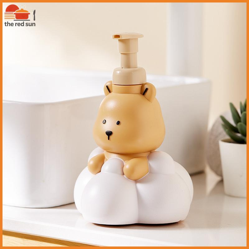 TSBR Cartoon Nuvem Urso Espuma Dispensador De Sabão Banheiro Desinfetante Para As Mãos Shampoo Gel De Banho Recarregável