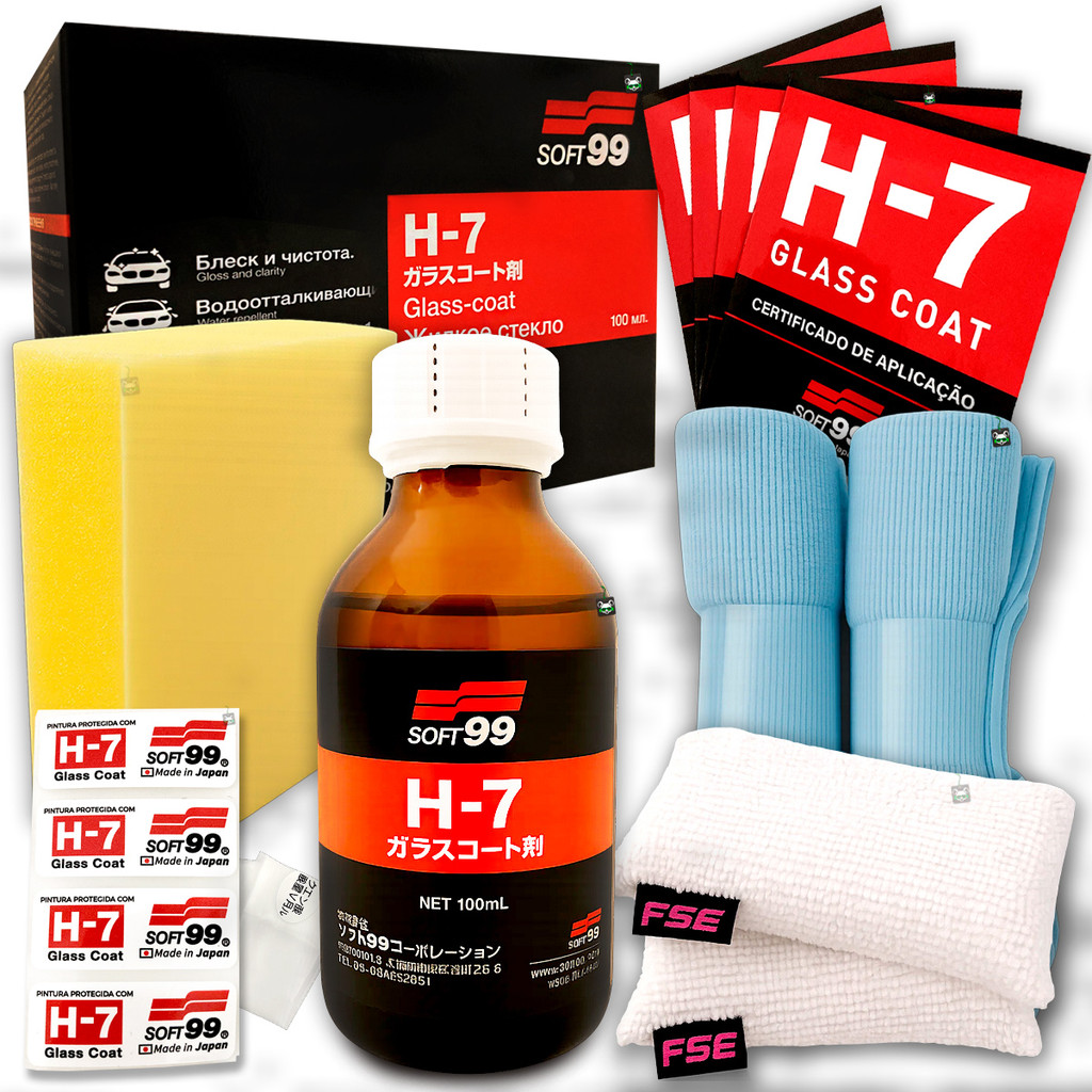 Kit Vitrificador Automotivo Pintura H7 Coat 100ml Soft99