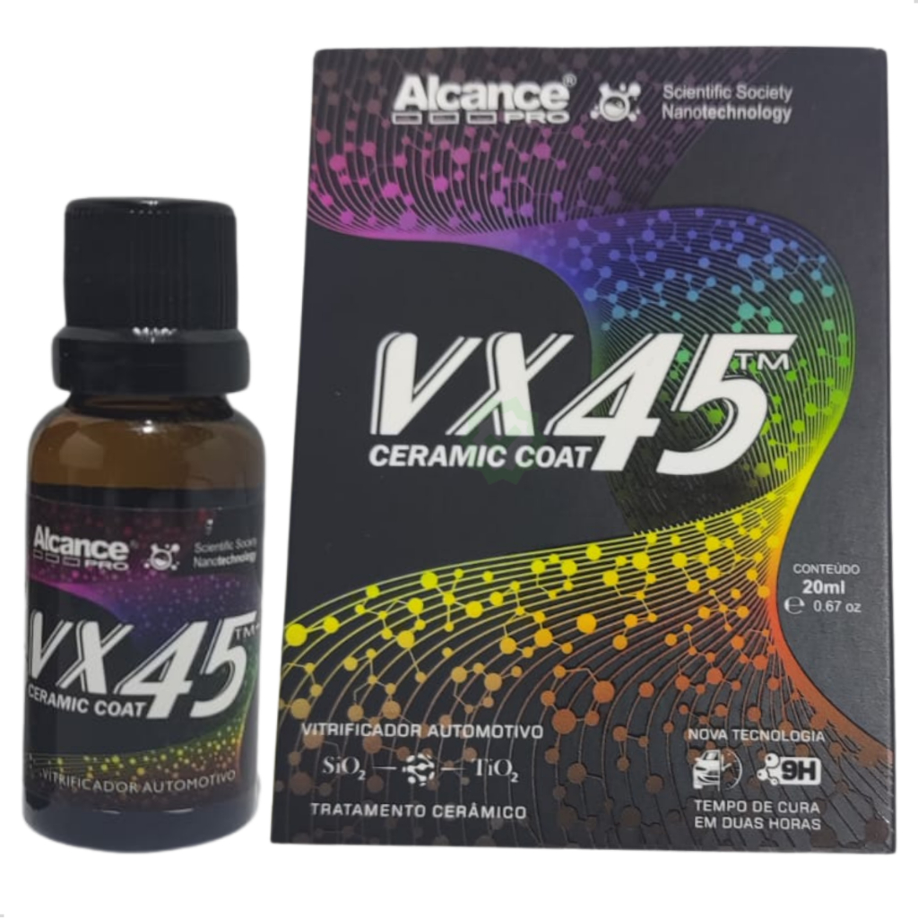 Vitrificador de Pintura Alcance VX45 20ml Proteção Cerâmica Pintura 3 Anos Automotivo