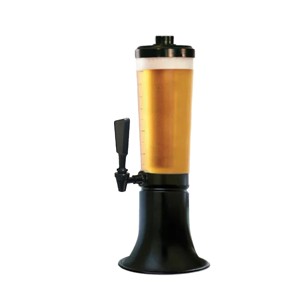 Torre de Chopp Doutor Beer 2L 1 Refil Torneira Tap Handle Preta Chope Cerveja Bar Gourmet