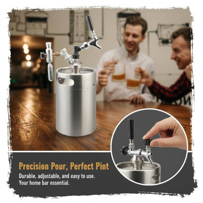 Rightrous Torneira De Cerveja Ajustável Cromada Com Bola Lo , Fácil De Limpar Para Fermentação Caseira , Barril , Bar Do