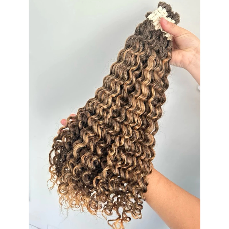 Cabelo Humano Cacheado Morena Iluminado 65cm 100g - Cacho Caipira Vietnamita