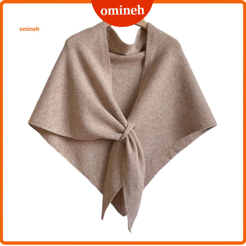 Women Wrap Shawl Women’s Winter Solid Color Knitted Cashmere-like Poncho Cape Warm Neck Scarf Soft Wool Imitation Card