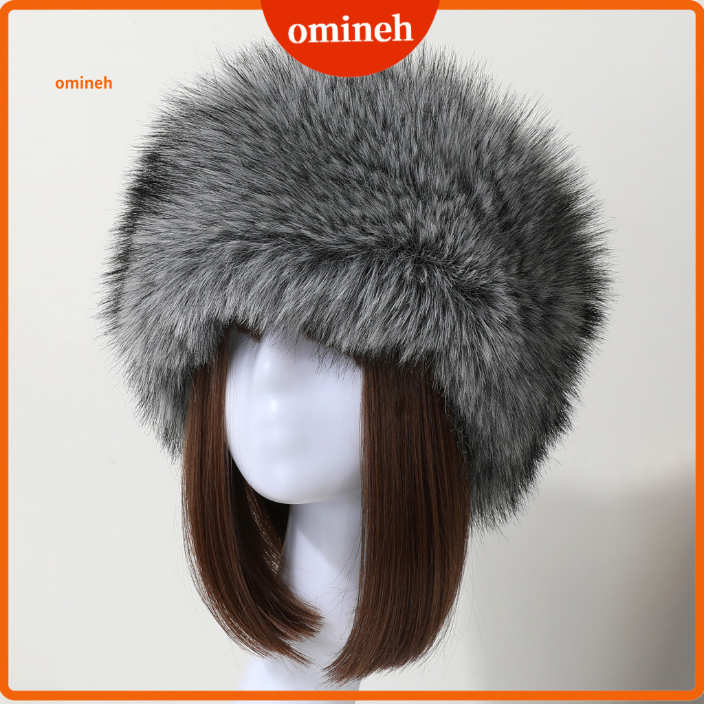 Faux Fur Hat Cuffs Set Winter Clothing Accessories 2pcs Women and Sleeve Warm Fluffy Cozy Solid Color for Weather Stylis