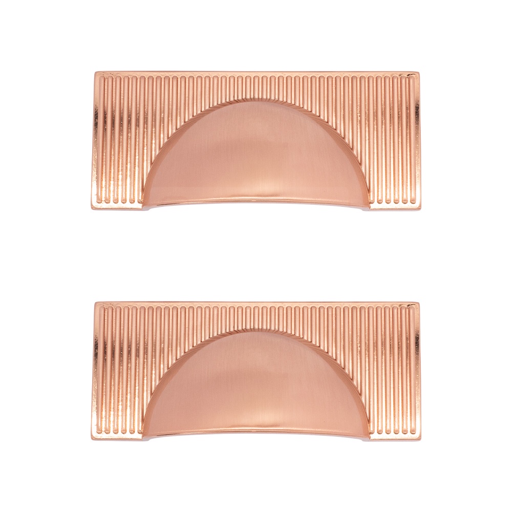2Pçs Puxador Concha Para Gaveta Móveis Milano 64mm Rose Gold