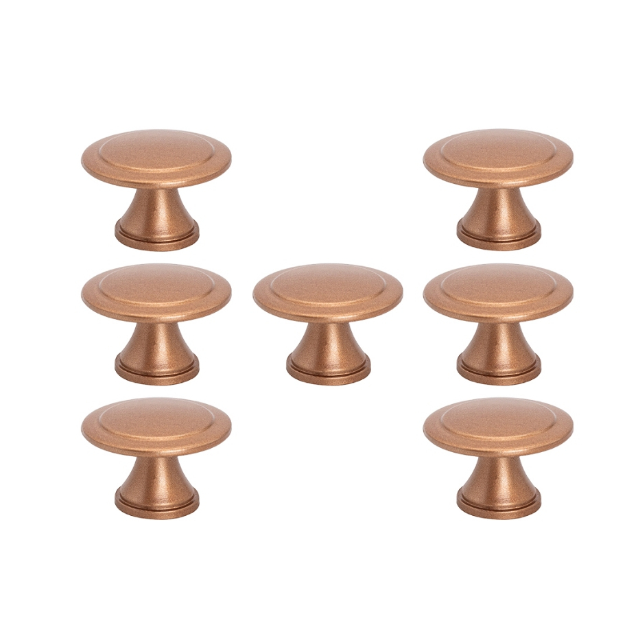 Puxador Colonial De Gaveta Porta Movel Rose Dourado - 7 Pçs