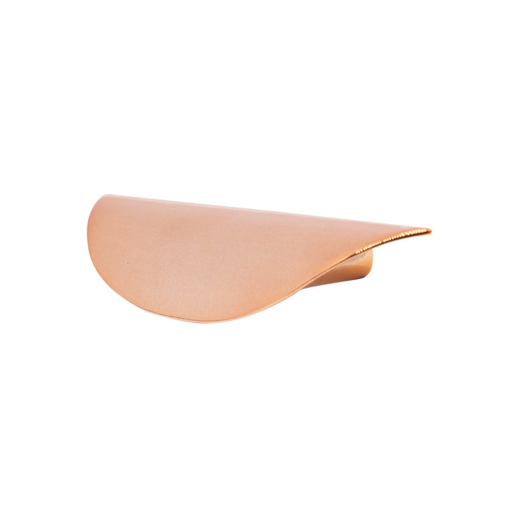 Puxador Único 6,4cm Concha Dourado Brilhante Armário Gaveta
