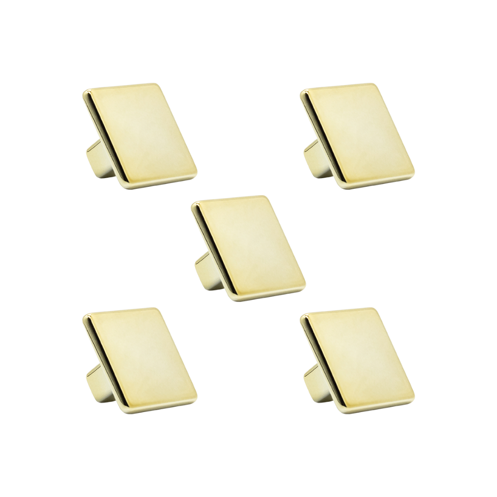 Puxador Ponto Quadrado Colonial Para Gaveta Porta 30x30 5 Un Dourado Fosco