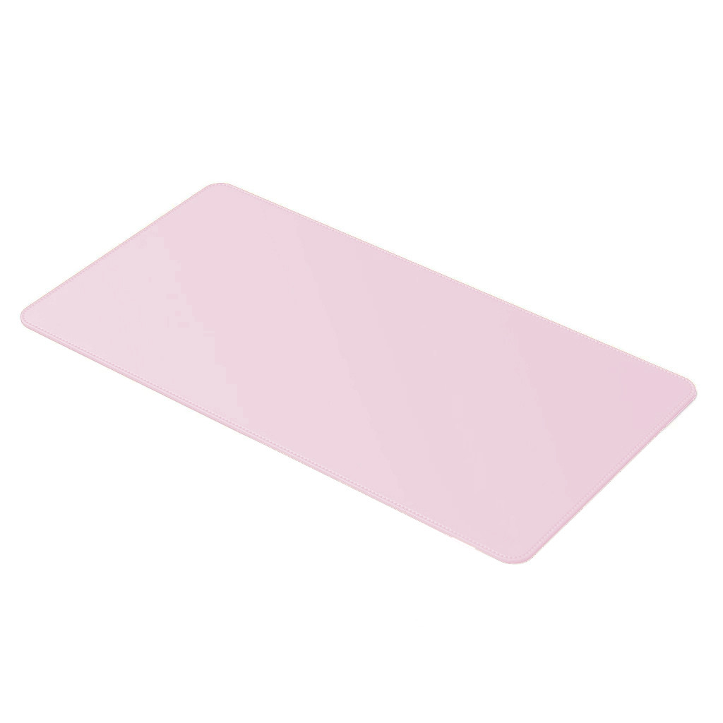 Desk Pad Padrão Couro Rosa Clarinho Feltro Costurado Básico