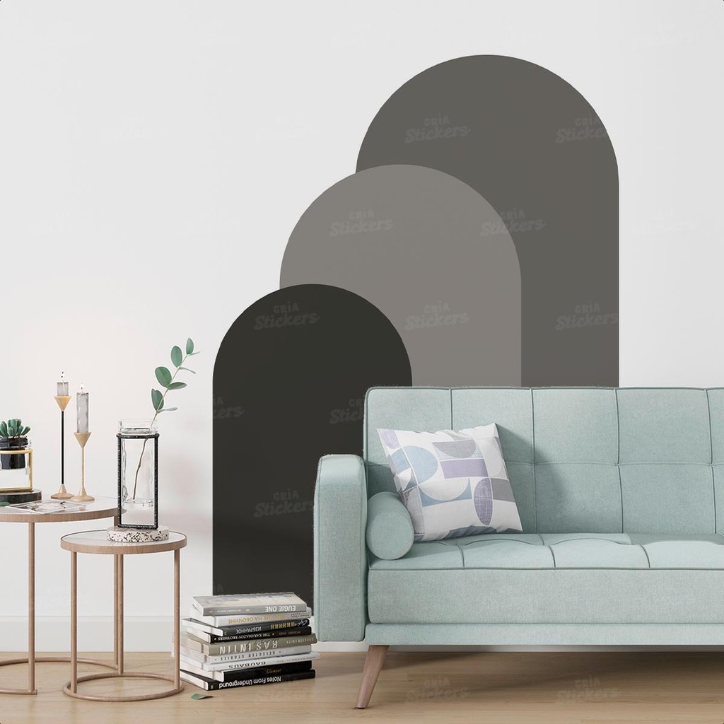 Adesivo Parede Lavável Arco Triplo 11 Decoração Simples Moderna
