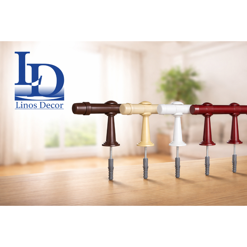 Kit Varão Simples para Cortina 1,50 mt 19m Linos Decor em aço