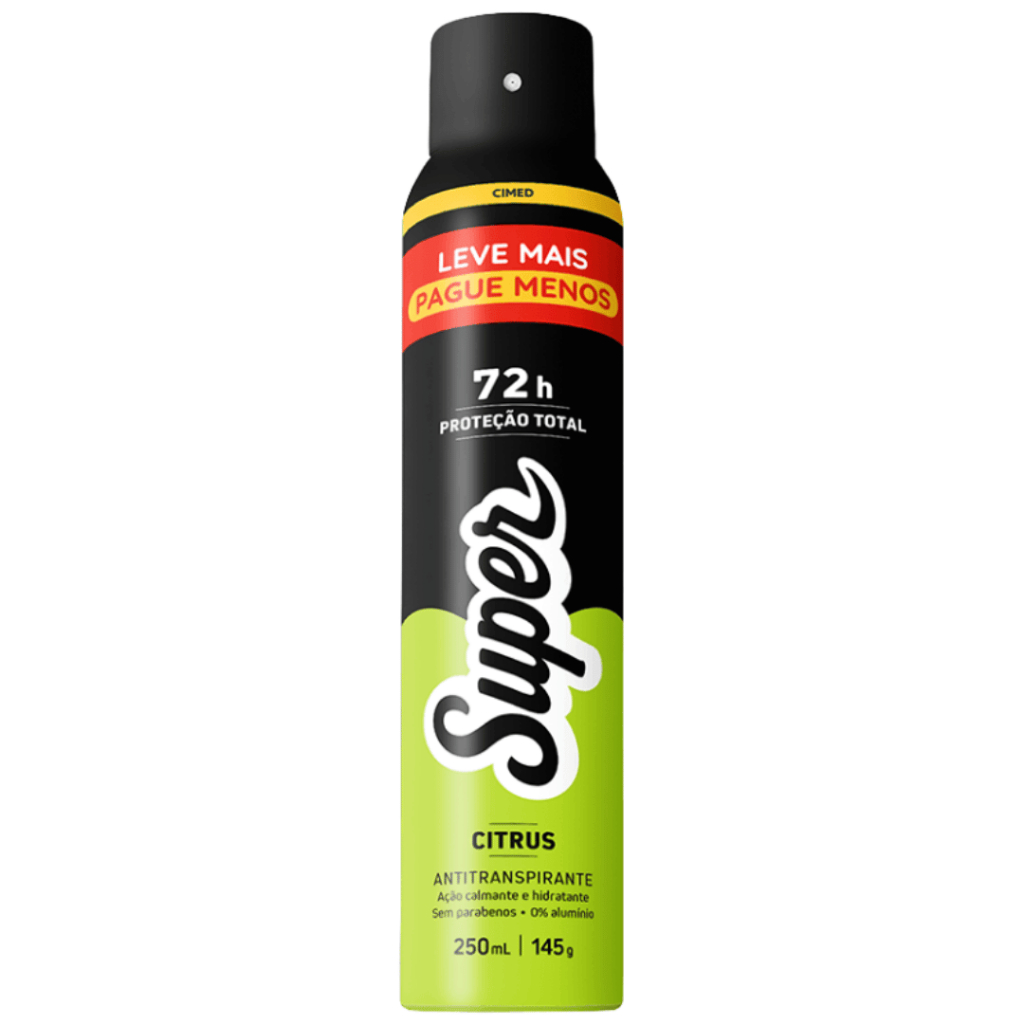 Desodorante Super Aerosol Citrus 72H De Proteção Invisivel 250mL | Cimed