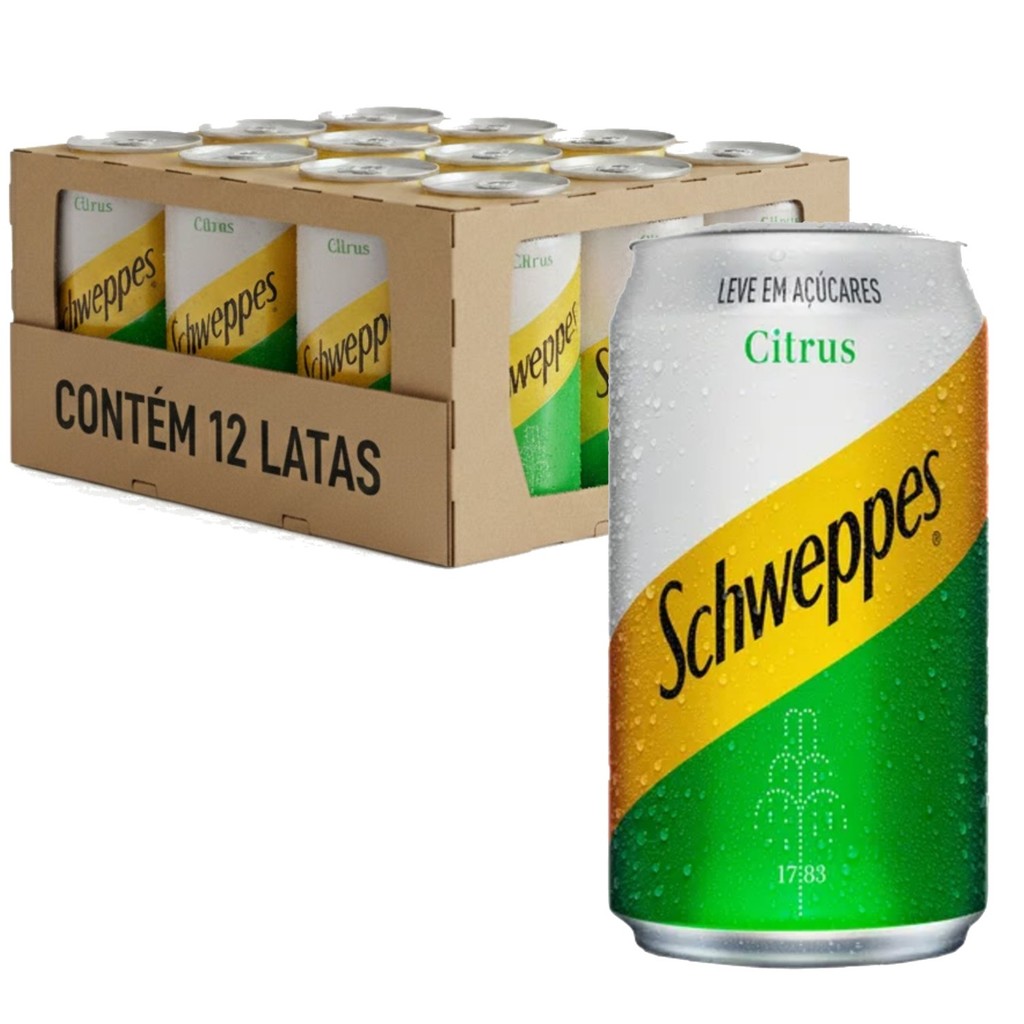 Kit c/ 12und Citrus SCHWEPPES 350ml - Leve açucar