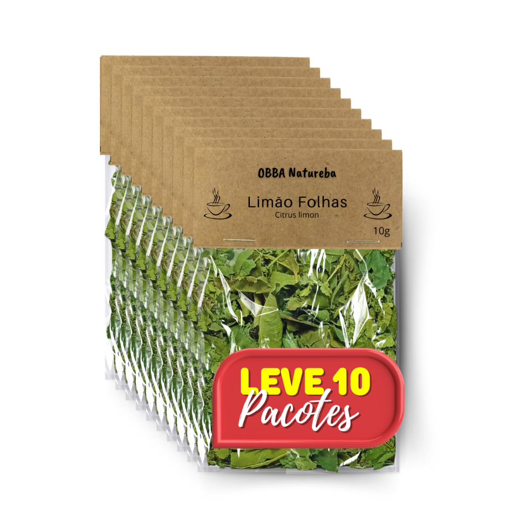 Limão Folhas Chá Puro Citrus Limon-Leve 10Pacotes