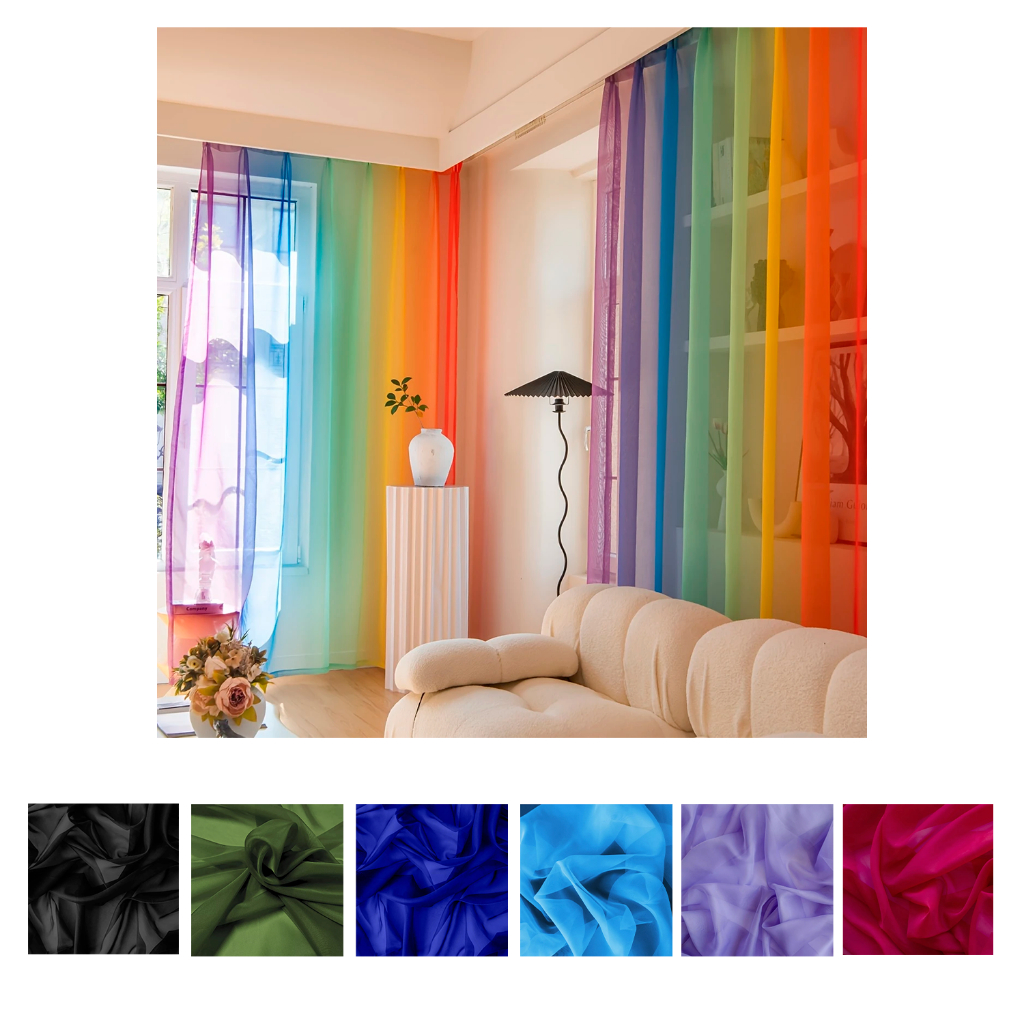 Tecido Voil Voal Liso 6 Metros x 3m de Largura Várias Cores para Cortina Festa e Decoração
