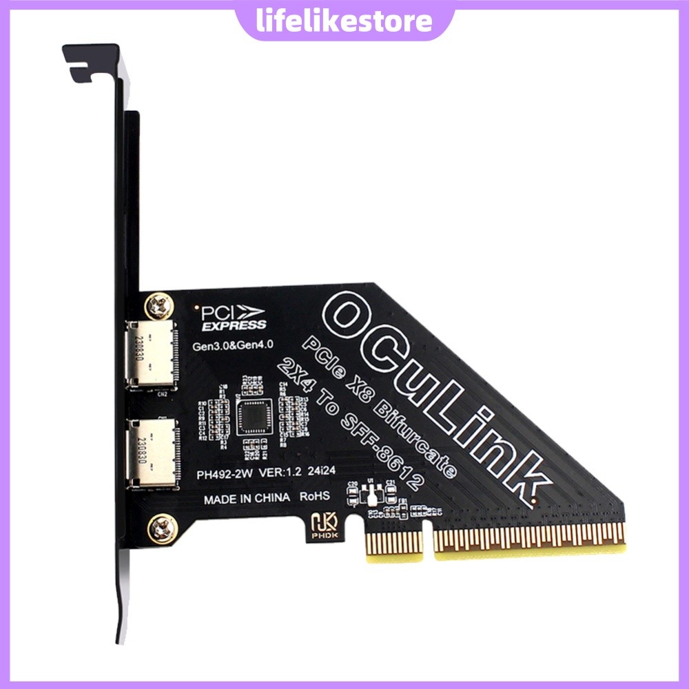 Placa De Expansão PCIe X8 Para Dual Oculink SFF-8611 8612 Servidores [lifelikestore.br]