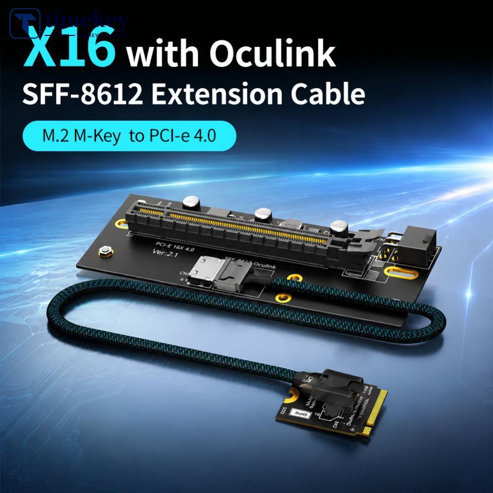 TIMEKEY M . 2-Key 2230 Para PCI-e 4.0 X16 Com Cabo De Extensão Oculink SFF-8612 Como Placa Gráfica Externa Orientação Di