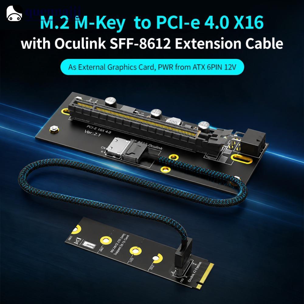 QUENNA M . 2-Key 2242/2260/2280 Para PCI-e 4.0 X16 Com Cabo De Extensão Oculink SFF-8612 Como Placa Gráfica Externa Orie