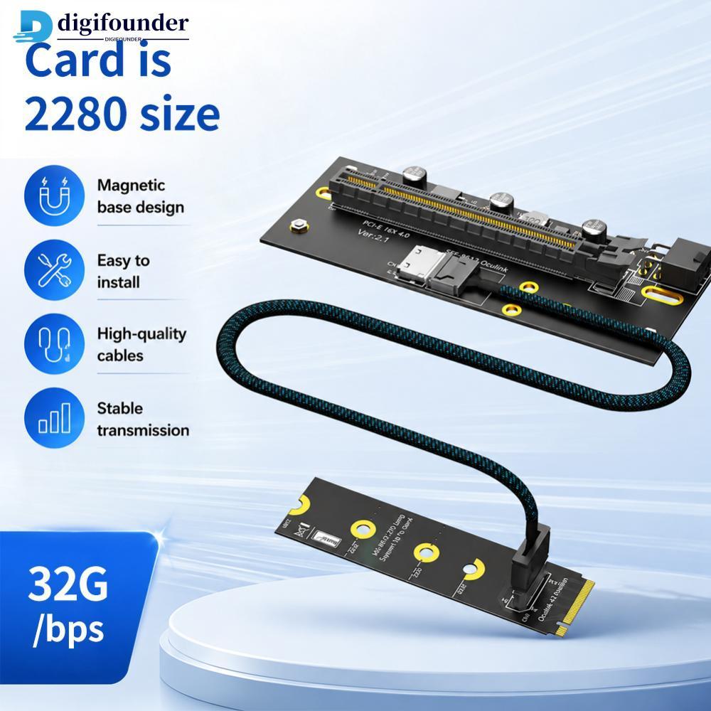 DIGIFOUNDER M . 2-Key 2242/2260/2280 Para PCI-e 4.0 X16 Com Cabo De Extensão Oculink SFF-8612 Como Placa Gráfica Externa