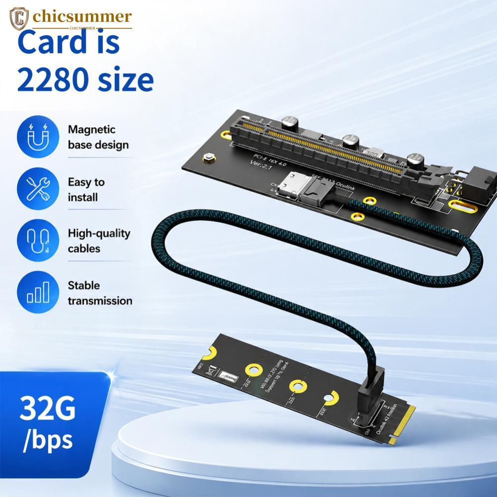 CHICSUMMER M . 2-Key 2242/2260/2280 Para PCI-e 4.0 X16 Com Cabo De Extensão Oculink SFF-8612 Como Placa Gráfica Externa
