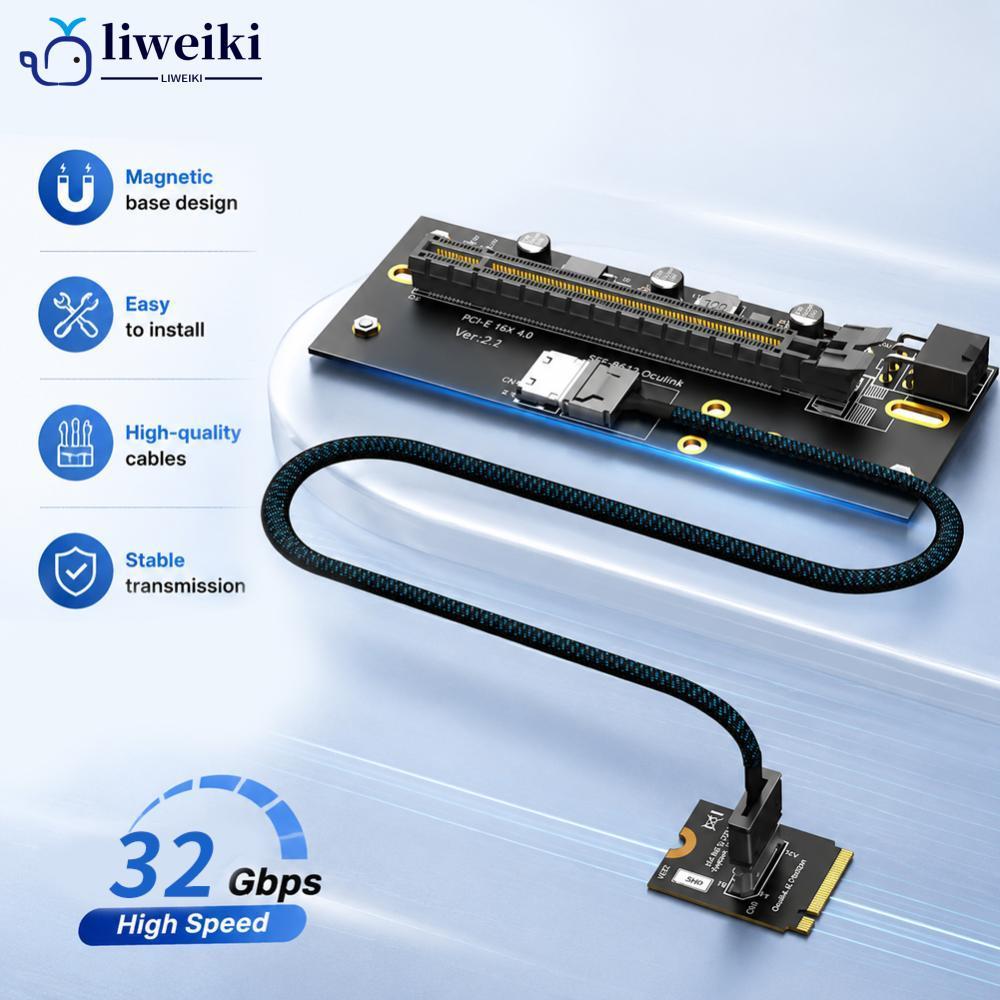 LIWEIKI M . 2-Key 2230 Para PCI-e 4.0 X16 Com Cabo De Extensão Oculink SFF-8612 Como Placa Gráfica Externa Orientação Di