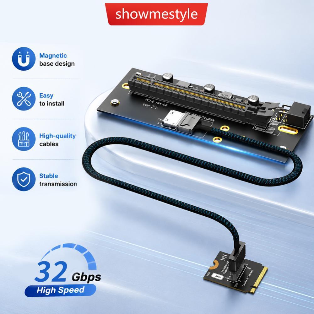 SMS M . 2-Key 2230 Para PCI-e 4.0 X16 Com Cabo De Extensão Oculink SFF-8612 Como Placa Gráfica Externa Orientação Direit