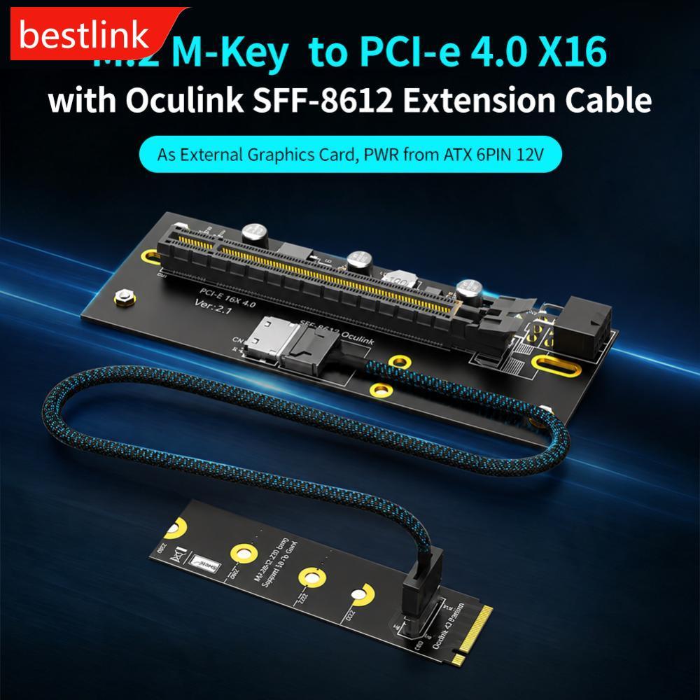 BESTLINK M . 2-Key 2242/2260/2280 Para PCI-e 4.0 X16 Com Cabo De Extensão Oculink SFF-8612 Como Placa Gráfica Externa Or