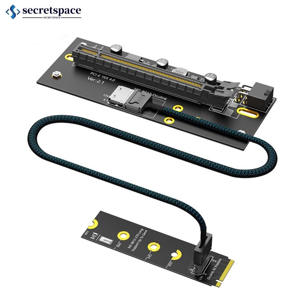 SECRETSPACE M . 2-Key 2242/2260/2280 Para PCI-e 4.0 X16 Com Cabo De Extensão Oculink SFF-8612 Como Placa Gráfica Externa