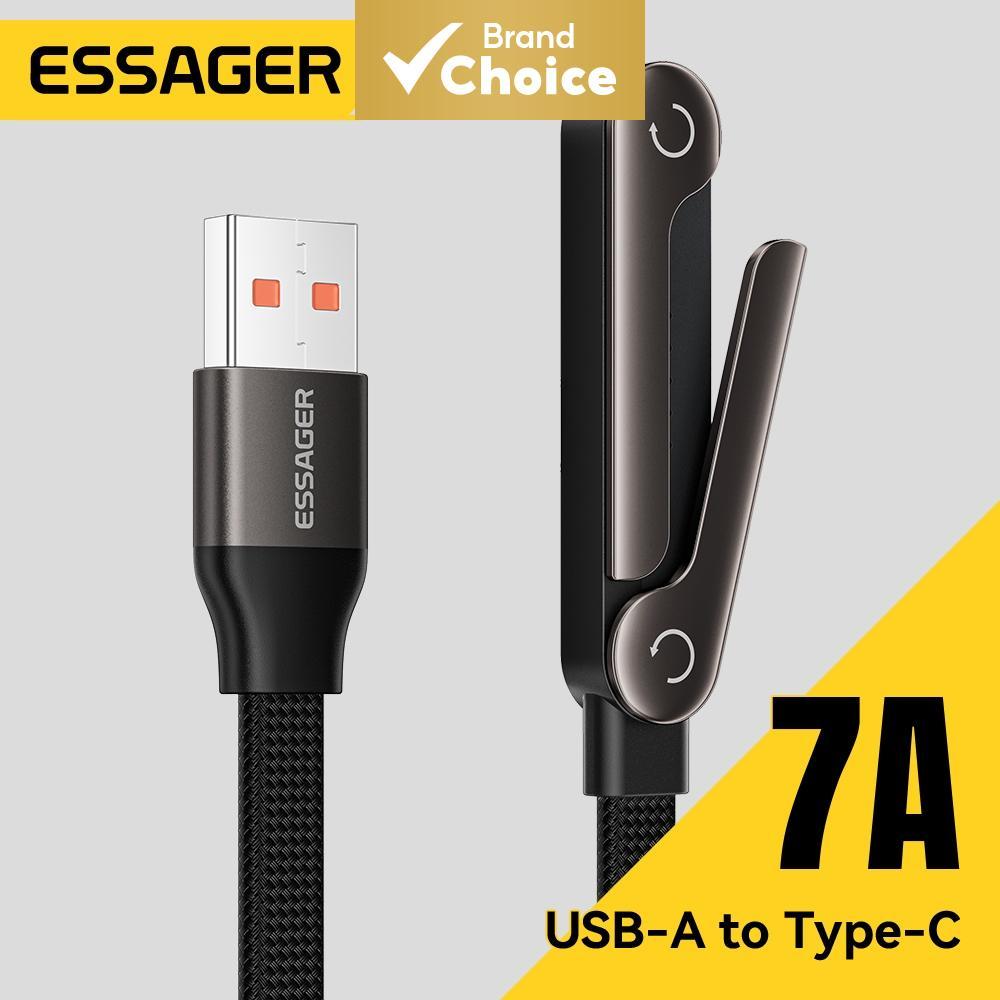 Essager 88W Suporte Dobrável Tipo-C Cabo PD Carregamento Rápido para iPhone 17 16 15 Pro Max Macbook Samsung Huawei