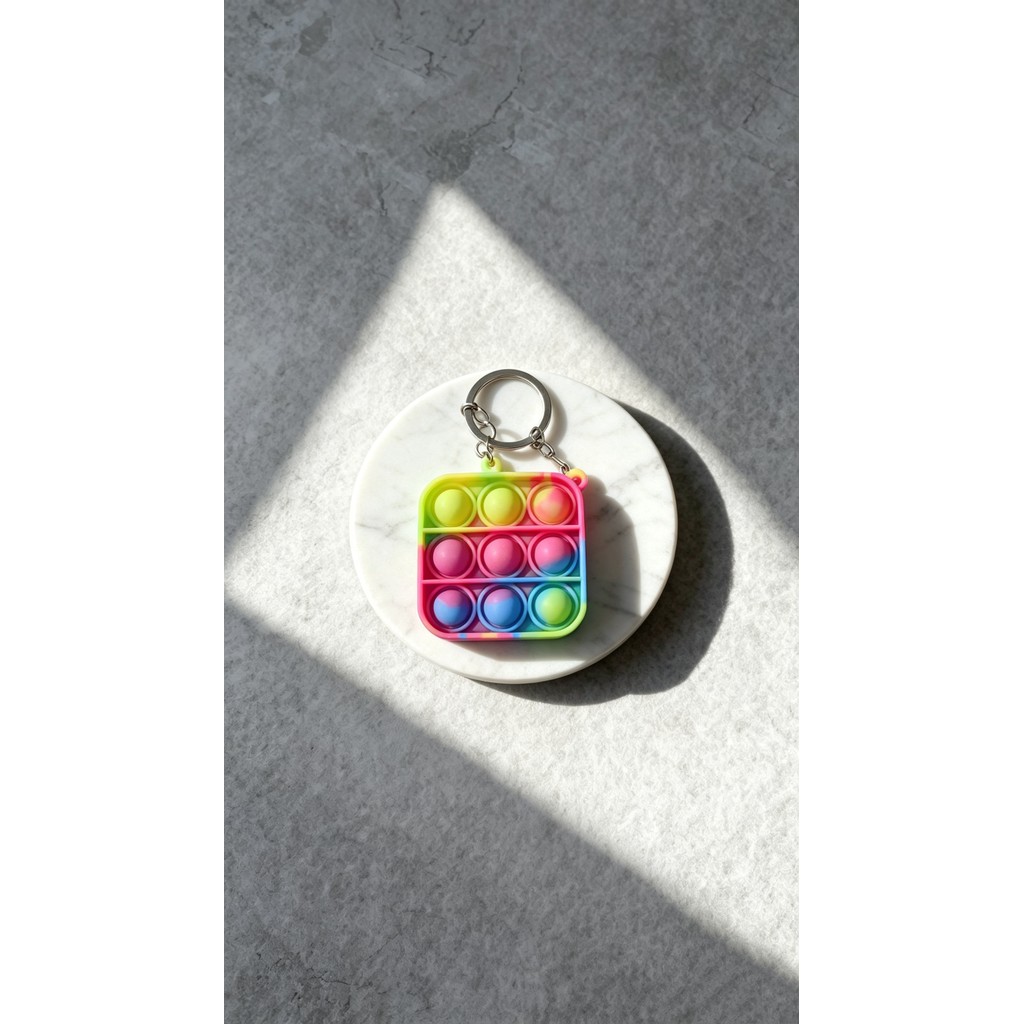 Chaveiro Pop It Arco-íris 10 Modelos Silicone Antiestresse 10cm