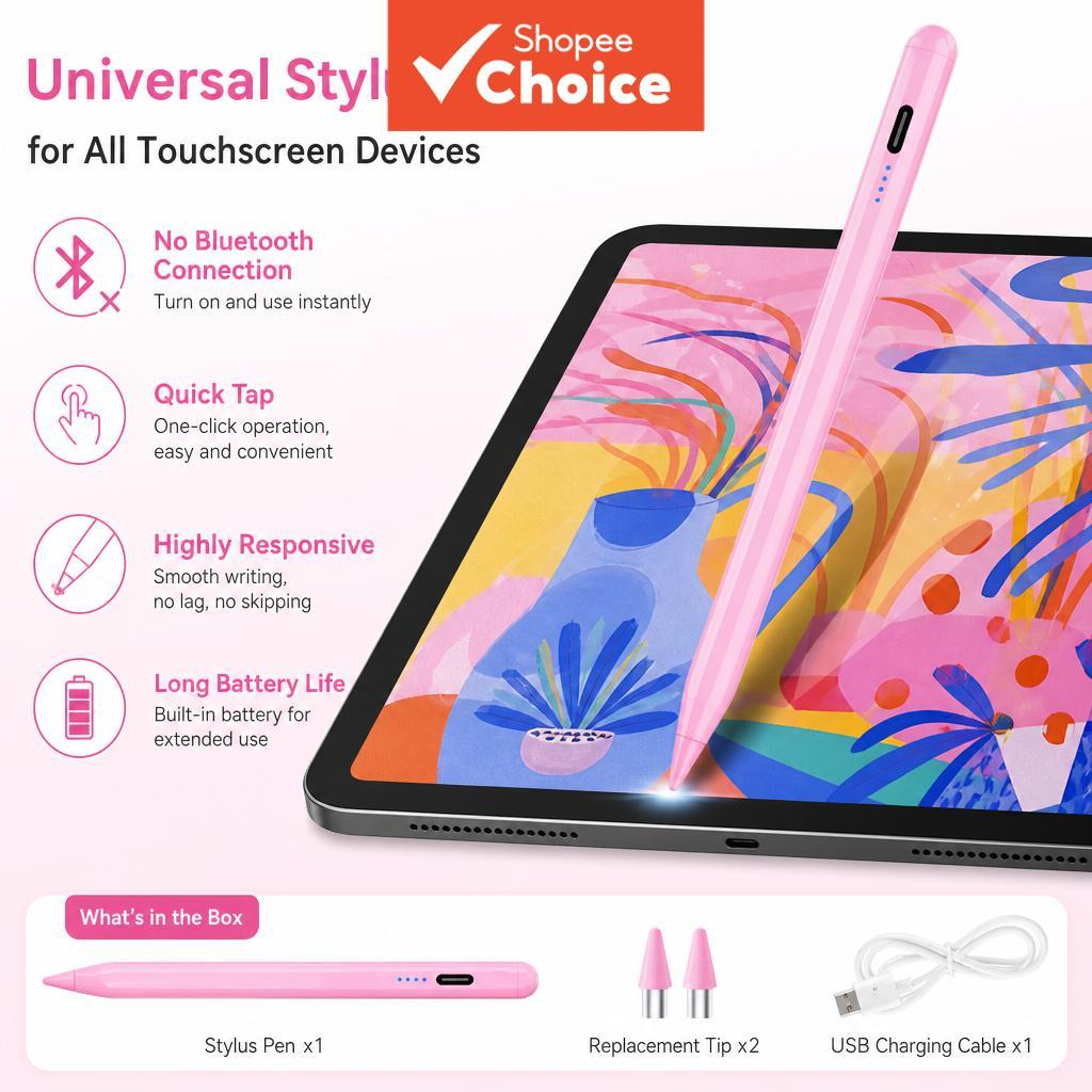 Caneta Universal Stylus para Android e iPhone, caneta touch para tablets Poco e Samsung Z Fold 6 (Fold6)