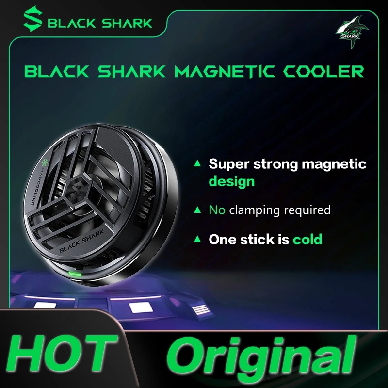 Refrigeração Rápida Original Black Shark Magnetic Cooler Para Telefone De Jogos iPhone 14 5 5 Pro Rog oneplus Xiaomi Poco Pad