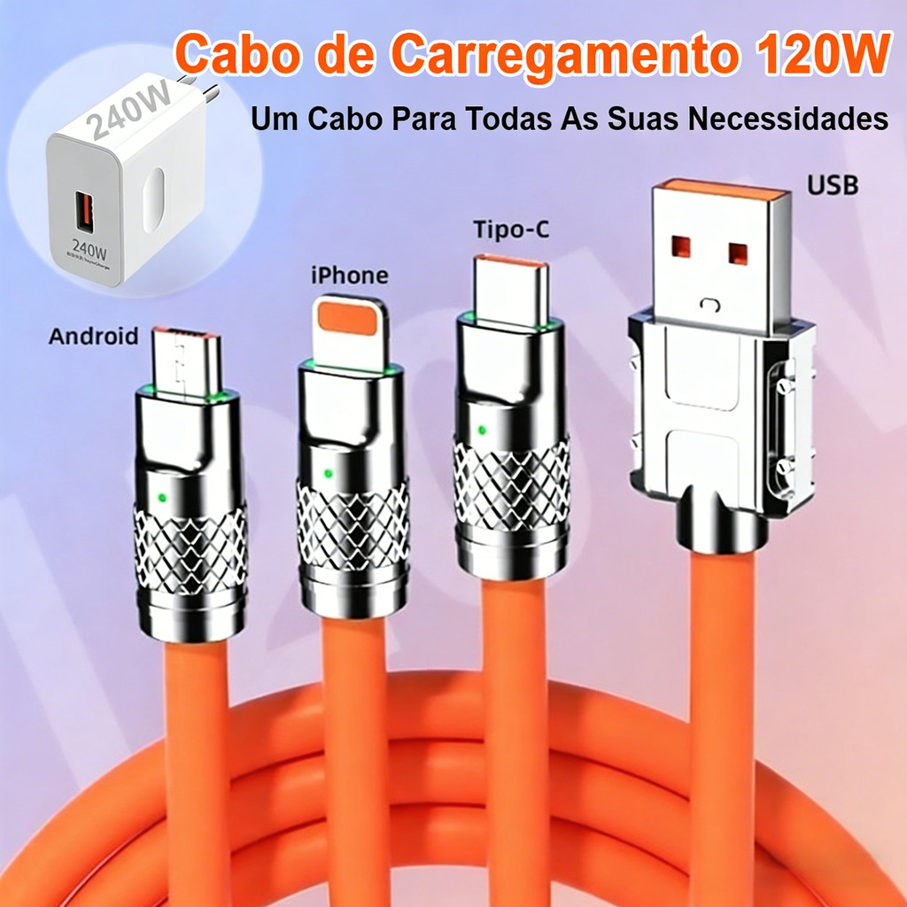 Cabo Rápido Tipo C USB Para Xiaomi Poco X7 X6 X5 X4 X3 Pro C40 C75 M3 M4 M5 M6 M7 Pro 240W Carregador Android iPhone IOS