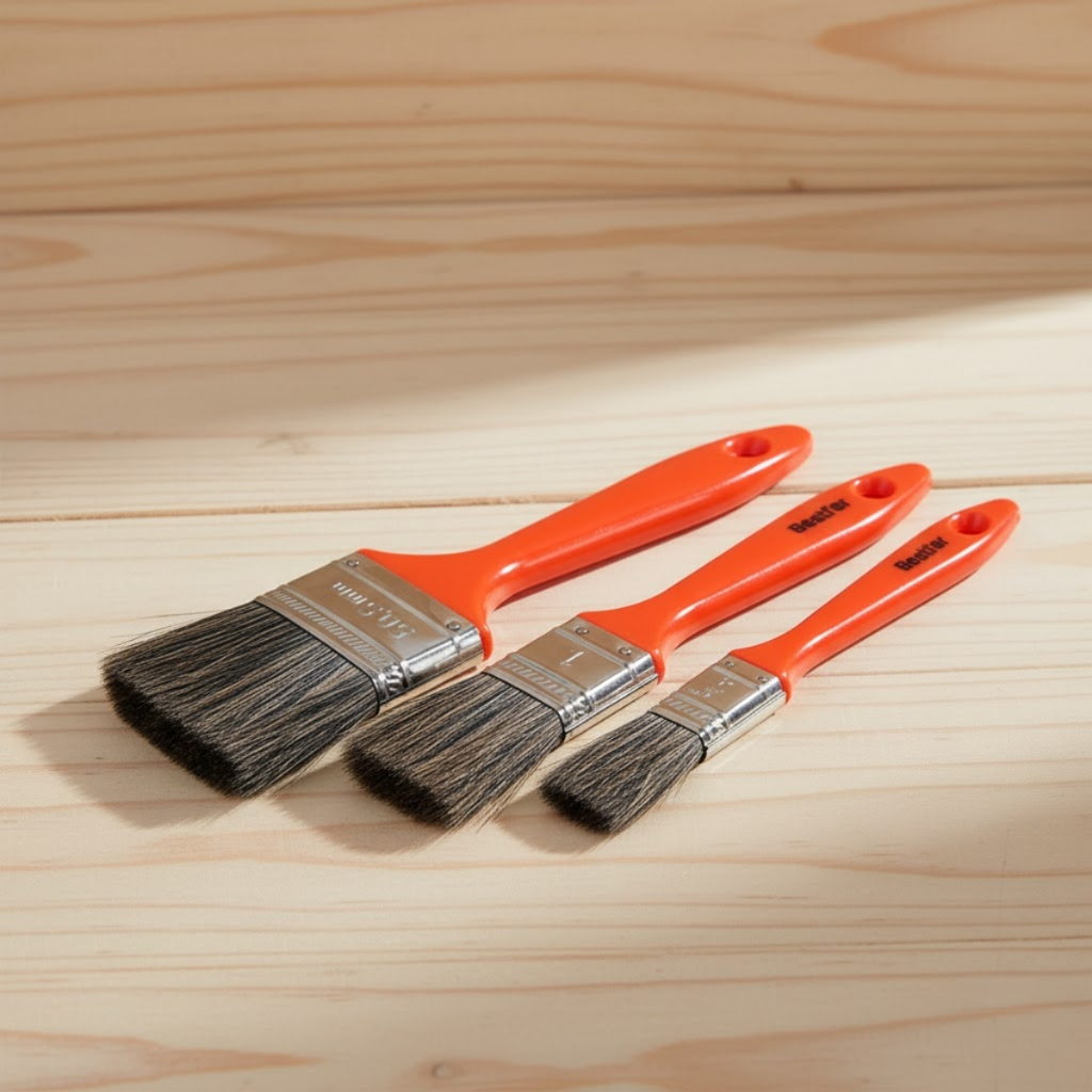Conjunto 3 Pincéis de Pintura Trincha Multiuso 19mm 25mm 50mm para Obra e Artesanato Bestfer