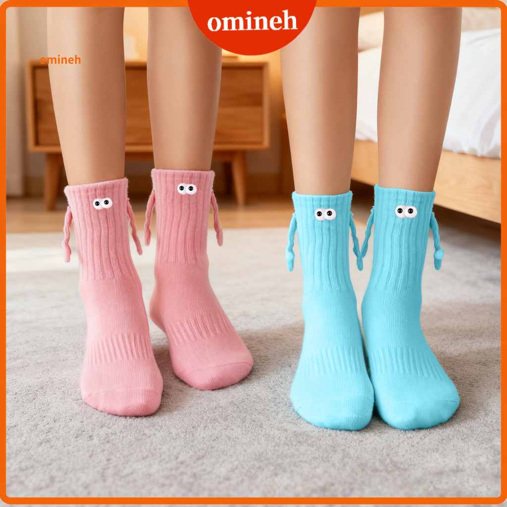 Magnetic Socks Hand Design Holding Hands with 3d Eyes – Fun Stretchy Crew for Couples Friends Teens Men Women for Sout
