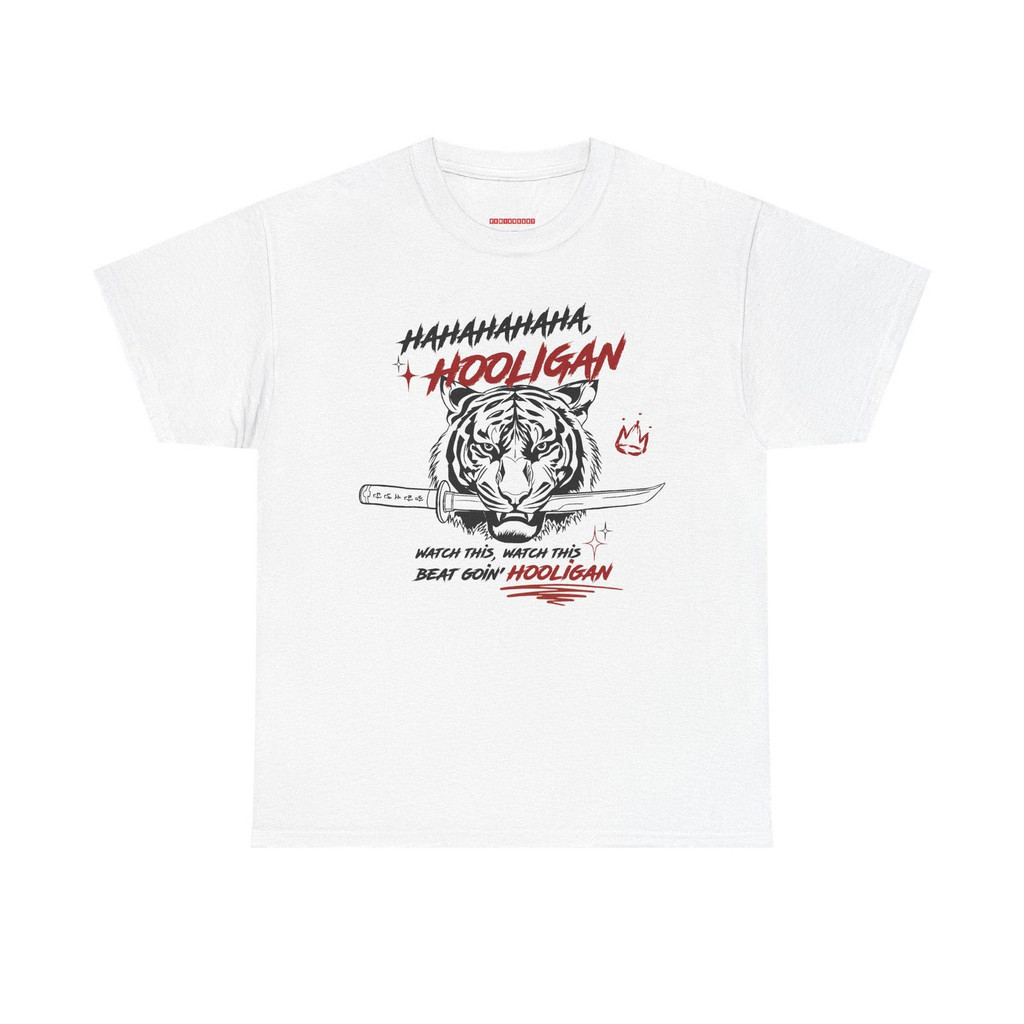 Camiseta Branca Unisex Design com Imagens de Cachorros, Textos 