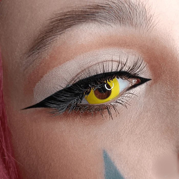 Lentes de Contato Halloween Crazy Lens Yellow Amarelo Cosplay