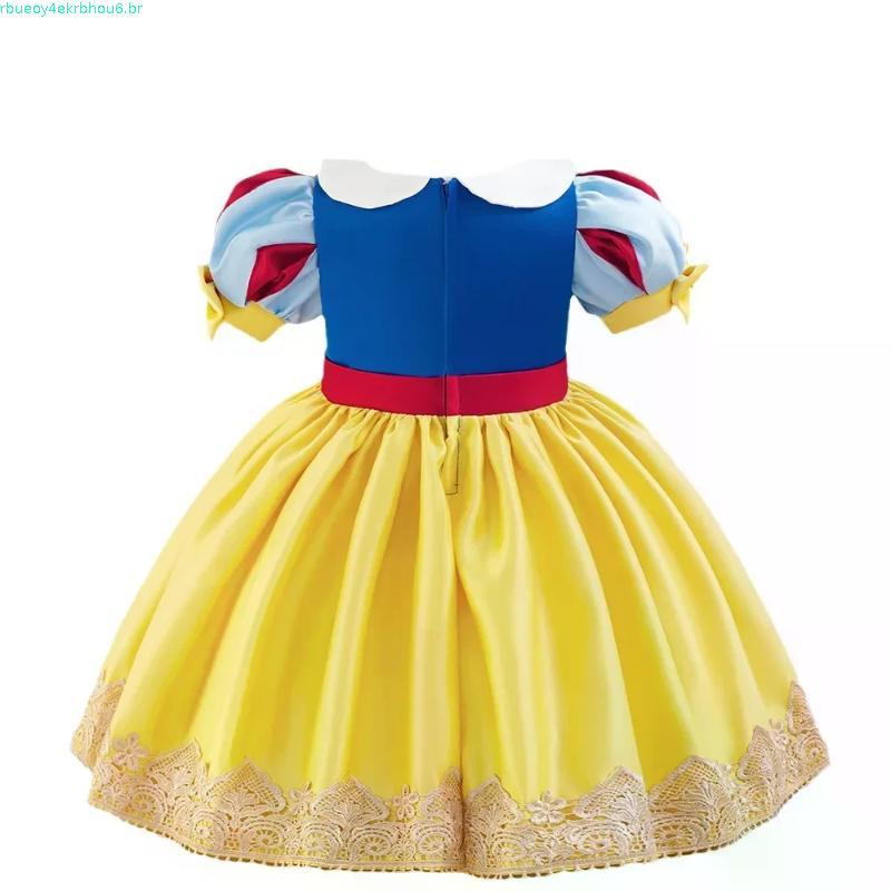 MQATZ Yellow Cosplay Vestido De Bebê Festa Princesa De Manga Curta 0-4 Ano BL048XZ