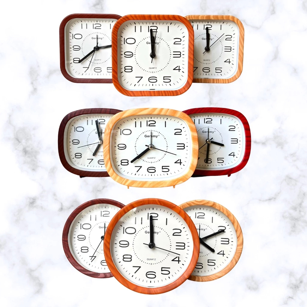 Relógio Alarme Despertador Linha Luxo Simula Madeira Ponteiro - COD 75719 \ 75720 \ 75721