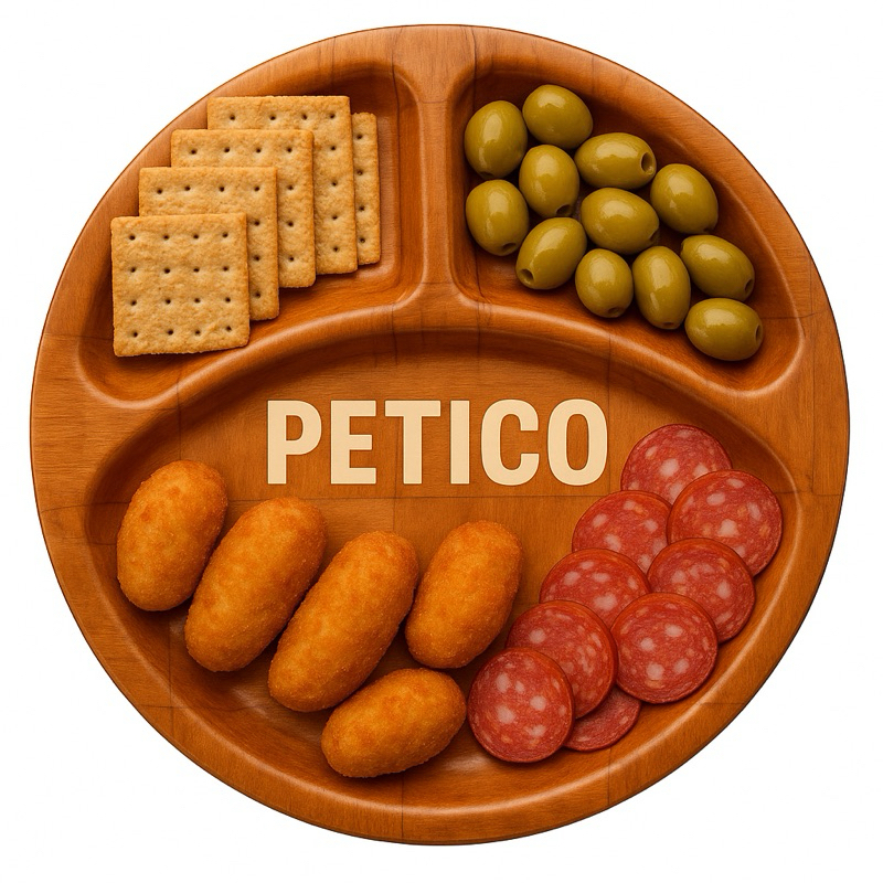 Petisqueira de plástico que simula Madeira com 3 Divisórias – Rústica, Resistente e Elegante