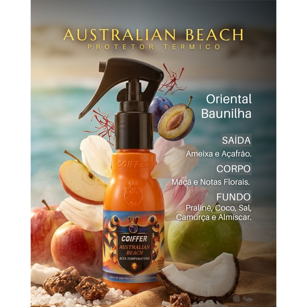 protetor termico alta temperatura australian beach coiffer 80ml
