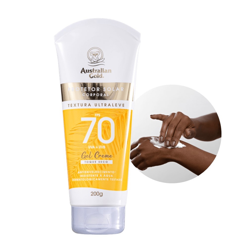 Protetor Solar Corporal Gel Creme FPS70 Australian Gold 200g