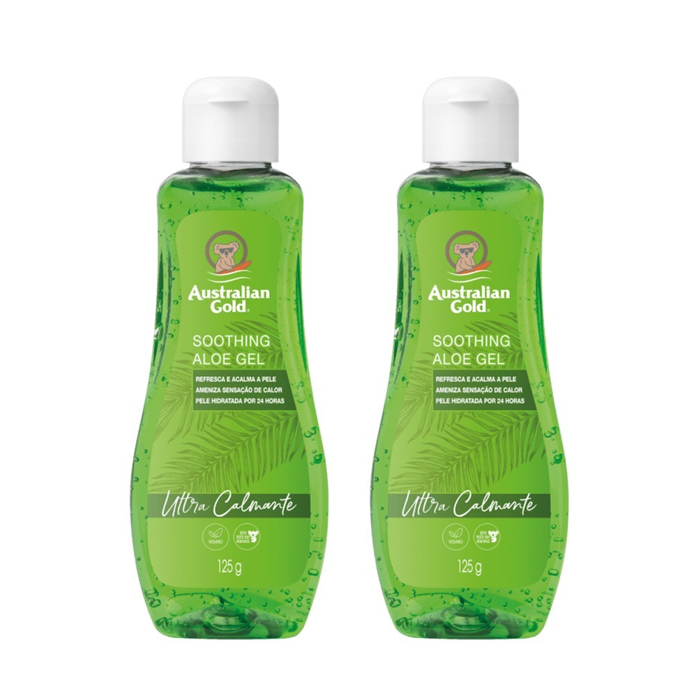 Kit 2 Gel Pós Sol Suavizante Calmante Aloe Vera Australian Gold 125g